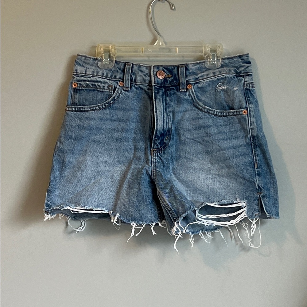 Garage Light Blue Distressed Vintage Cut-Off Jean Shorts